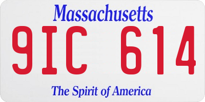 MA license plate 9IC614