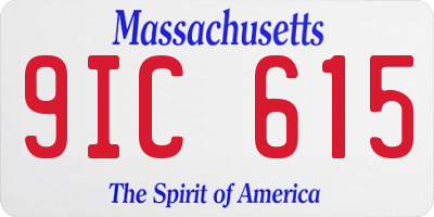 MA license plate 9IC615