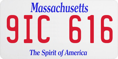 MA license plate 9IC616