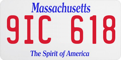 MA license plate 9IC618