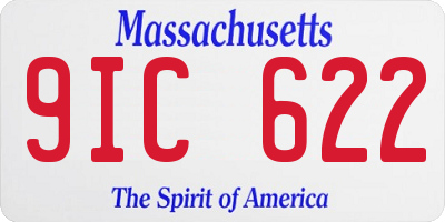 MA license plate 9IC622