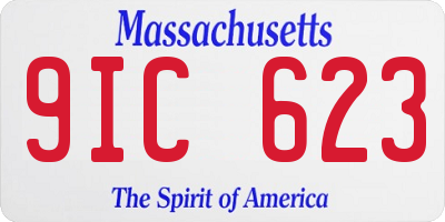 MA license plate 9IC623