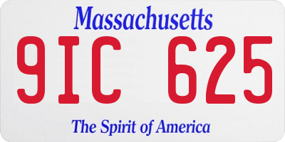 MA license plate 9IC625