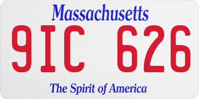 MA license plate 9IC626