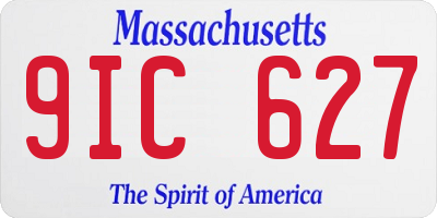 MA license plate 9IC627