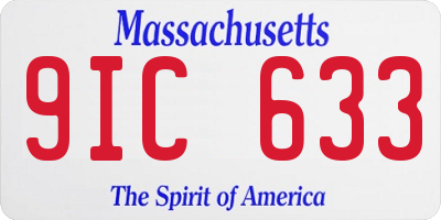 MA license plate 9IC633