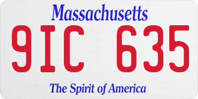 MA license plate 9IC635