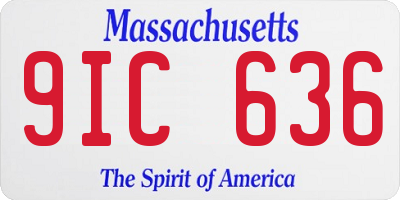 MA license plate 9IC636