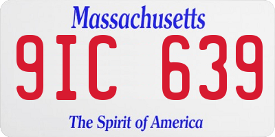 MA license plate 9IC639