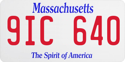 MA license plate 9IC640
