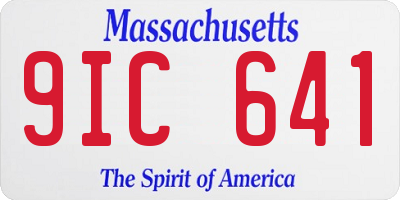 MA license plate 9IC641