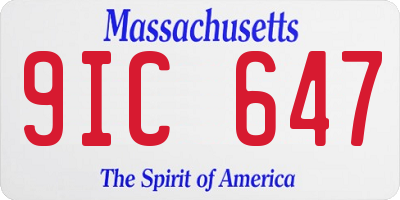 MA license plate 9IC647