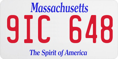 MA license plate 9IC648