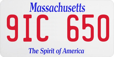 MA license plate 9IC650