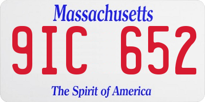MA license plate 9IC652