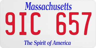 MA license plate 9IC657