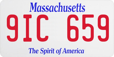 MA license plate 9IC659