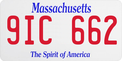 MA license plate 9IC662