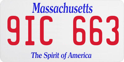 MA license plate 9IC663