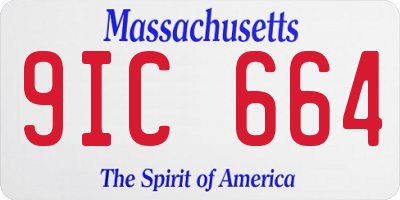 MA license plate 9IC664