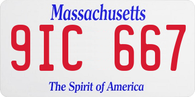 MA license plate 9IC667