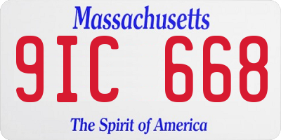 MA license plate 9IC668