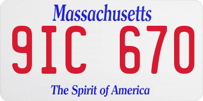 MA license plate 9IC670