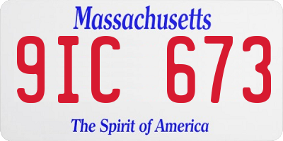 MA license plate 9IC673