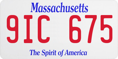 MA license plate 9IC675