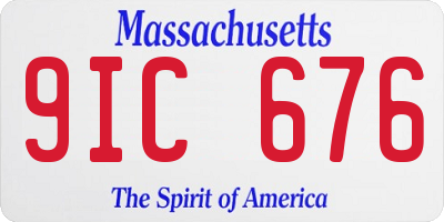 MA license plate 9IC676