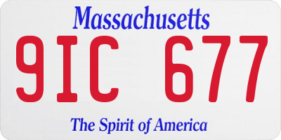 MA license plate 9IC677