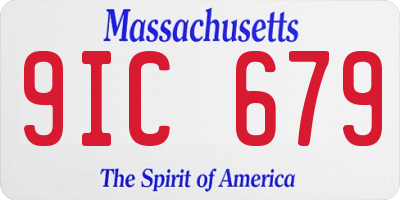 MA license plate 9IC679