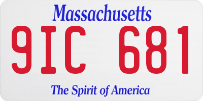 MA license plate 9IC681
