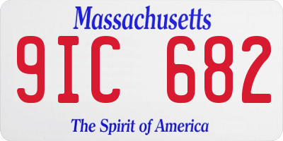 MA license plate 9IC682