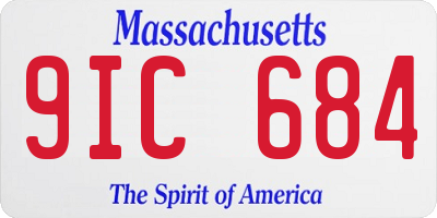 MA license plate 9IC684