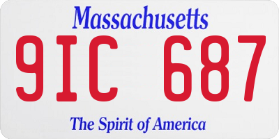 MA license plate 9IC687