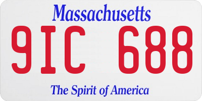 MA license plate 9IC688