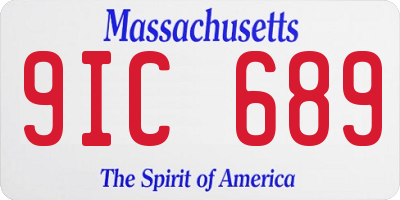 MA license plate 9IC689