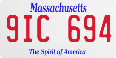 MA license plate 9IC694