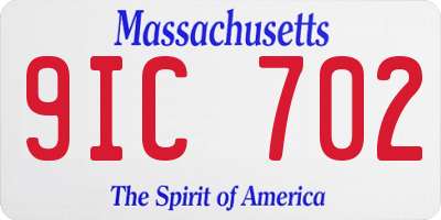 MA license plate 9IC702