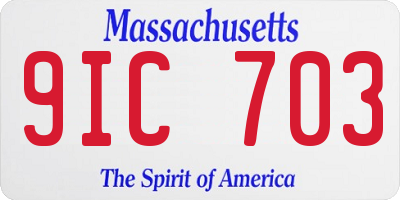 MA license plate 9IC703