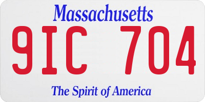 MA license plate 9IC704