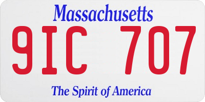 MA license plate 9IC707