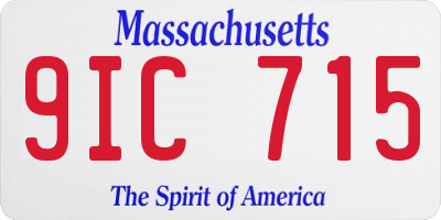 MA license plate 9IC715