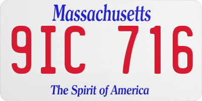 MA license plate 9IC716