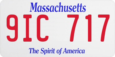 MA license plate 9IC717
