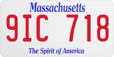 MA license plate 9IC718