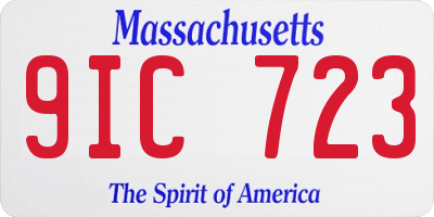 MA license plate 9IC723