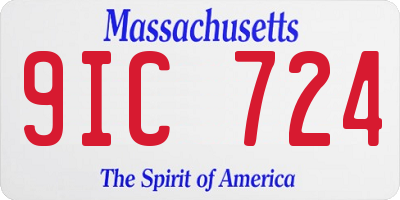 MA license plate 9IC724