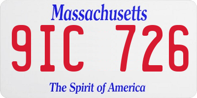 MA license plate 9IC726